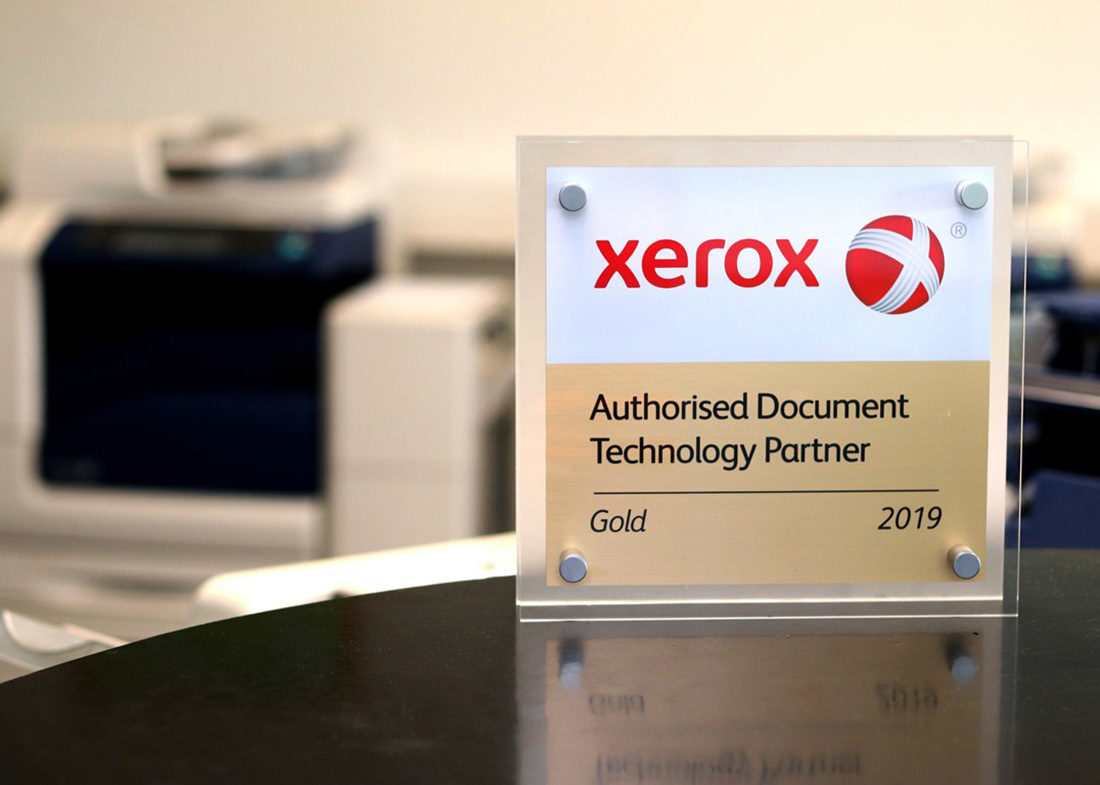 Die Auszeichnung zum Xerox Gold Partner 2019 Die Auszeichnung zum Xerox Gold Partner 2019